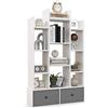 GIANTEX Libreria con 4 Ripiani Scaffale per Libri con Cassetti, Espositore di Decorazioni Portaoggetti, Scaffale Libri da Terra, 80x24x133 cm, 2 Colori (Bianco 2 Cassetti)