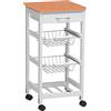Kit Closet 7040028002 - Carrello da Cucina con ceste + portabottiglie, Legno