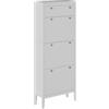 Vicco Armadio per scarpe Aron, Bianco, 60 x 153 cm, 3 scomparti, per la conservazione delle scarpe e combinabile con altri moduli