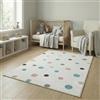 Jimri Tappeto per bambini Dots con pois - Tappeto per la camera dei bambini - Tappeti per la camera dei bambini (bianco, 160 x 230 cm)
