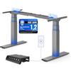 FLEXISPOT Struttura Scrivania Regolabile in Altezza Elettrica ValtreX E200, Telaio a 3 Sezioni con Doppio Motore, 4 Memorie e USB Integrata, Portata fino a 200 kg, Grigio