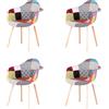 GrandCA HOME Set di 4 Poltrone Patchwork, Sedia da Pranzo in Stile Nordico Sedia Da Cucina Per Sala da Pranzo, Soggiorno, Camera da Letto (Rosso A5-2)