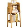 MumaHome Libreria Salvaspazio in Bambù, Scaffale a 3 Ripiani, Libreria Stretta da Terra, Scaffale Verticale per Libri, Cucina e Soggiorno, Mensola Organizzatore Moderna 79 x 27 x 37 cm Colore Legno