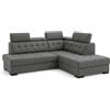 Robin Inspire Divano Angolare Modulare 4 Posti - Divano Letto a L Destro - Contenitore, 5 Poggiatesta Regolabili - per Soggiorno Moderno - 240 cm Paris Grigio Cenere