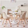 BenyLed Set da tavolo rotondo e 4 sedie per cucina, terrazza, giardino, balcone o sala da pranzo, tavolo e sedie, set di 5 pezzi (marrone+DTYZ), DTYZ-05