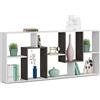 Arreditaly Libreria 8 Scomparti Reversibile Verticale o Orizzontale Scaffale Da Parete o Divisorio Mobile Mobiletto Moderno Design Per Soggiorno Studio e Living 180 x 80 x 25 Cm Bianco e Ossido