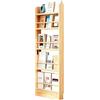 MumaHome Libreria a Muro in Legno Massello, Scaffale Porta Libri Slim con 4-5 Ripiani, Profondità 10cm, Altezza 120-143cm, Design Aperto con Barra di Protezione, Ideale per Libri e Oggetti (5 Ripiani)