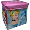 CARTOON Pouf contenitore pieghevole Principesse Disney 30 cm per cameretta seduta portaoggetti salvaspazio in tessuto rigido ideale per giochi libri e vestiti