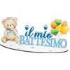 Doni Bomboniere Battesimo 1 pz Decorazione da Appoggio con Orsetto Fiocco Celeste E Scritta Il Mio Idee Regalo Complete Originali Economiche