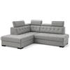 Robin Inspire Divano Angolare Modulare 4 Posti - Divano Letto a L Sinistro - Contenitore, 5 Poggiatesta Regolabili - per Soggiorno Moderno - 240 cm Paris Grigio