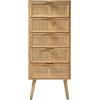 Calicosy Casâme Cassetiera 5 cassetti frontali in rattan naturale - L36,5 cm