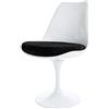 Fusion Living Set di 2 Sedia Lucida - Cuscino Lussuoso - Sedie da Pranzo Moderne, da Cucina o da Ufficio - Bianco Con Cuscino Nero