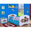 BDW Letto per bambini Super Dog Paw - lettino per bambini con materasso e cassetto - comodo e resistente letto anticaduta - camera dei bambini - blu (motivo 3) - 140x70