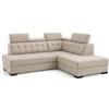 Robin Inspire Divano Angolare Modulare 4 Posti - Divano Letto a L Destro - Contenitore, 5 Poggiatesta Regolabili - per Soggiorno Moderno - 240 cm Paris Latte