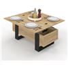 IDMarket - Tavolino rettangolare che si trasforma in un tavolo da pranzo di design industriale PHOENIX