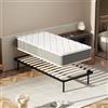 DEWINNER Letto Completo con Materasso in Schiuma 80x190 cm (22 cm di Spessore) - Struttura Letto 35 cm di Altezza (Gambe 32 cm) - a Doghe con 4 Gambe e 13 Doghe in Pioppo - Struttura Stabile e Facile