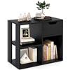 COSTWAY Libreria Scaffale, Libreria Bianco in Legno con Cassetto e 3 Cubi, 60 x 30 x 53 cm, Scaffale Multiuso per Soggiorno, Ingresso, Ufficio e Cameretta (Nero)