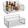 ZoeQide Set di 2 cesti sospesi, in metallo, senza foratura, per cucina, bagno, dispensa, camera da letto, corridoio, uso versatile