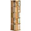 MumaHome Libreria Verticale Girevole 360° in Bambù con 5 Ripiani | Scaffale Rotante Salvaspazio per Libri, Piante e Decorazioni| Ideale per Soggiorno, Studio e Camera
