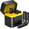 SURFOU 8Pcs 1.5V AA Lithium Batterie Ricaricabili con Caricabatterie 8 Slot, 3700mWh Ricarica Rapida e Stoccaggio, 2000 Cicli, Alta Capacità