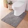 YJSZY Tappeto Per WC A Forma Di U,Tappetino Da Bagno In Diatomite,Super Assorbente,Asciugatura Rapida Carpet Per WC,Antiscivolo,Facile Da Pulire,Tappetino Diatomee,Bathroom Rug (Marmo,90x60cm)