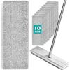 Huucozn 10 Pezzi Panno Mocio Panno di Ricambio per Mocio Panno Mop in Microfibra Lavabili Microfibra Pad 32x12cm Panni Lavapavimenti Riutilizzabili per la Maggior Parte dei Tipi di Pavimento, Grigio