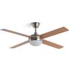 LEDKIA LIGHTING Ventilatore da Soffitto Navy Evo con Pale Effetto Legno e Luce LED, Motore DC 30W Silenzioso ed Efficiente, 4 Pale, 6 Velocità, 132 cm, Telecomando