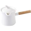 RDAHSUEHH Mini pentola antiaderente in ceramica con manico in legno, scalda latte, pentola, pentola, con beccuccio, per riscaldare antipasti liquidi (500 ml)