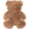 GELing Tappeto in Pelliccia Sintetica, Tappeto Peloso A Forma di Orso, Soffice Tappeto Decorativo, Tappetino per Camera da Letto,Soggiorno,Sedia O Divano,Cachi,75x105cm