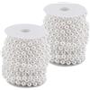 ZEONHEI 2 filo di perle decorative, adatto per Natale, feste, compleanni, matrimoni e come decorazione per la tavola, bianco, 10mm x 10 m