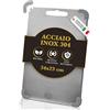 HELITH Tagliere Acciaio Inox 304 (34x23cm) Con Angolo Antiscivolo Rimovibile,Tagliere Metallo Antigraffio Da Cucina Professionale Multifunzionale, Carne,Pane,Verdura. Lastra D'acciaio Inox Alimentare