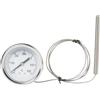 VRTYVEYBB Termometro da forno in acciaio inox con sonda, 0°C-600°C, misuratore ad alta temperatura per forni, caldaie, griglie, uso industriale, linea 1 m, 68 mm