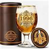 Mevanthor Regalo Uomo 30 Anni,1996 Compleanno Festa Addobbi Bicchiere Birra,400ml | Personalizzato Originali Festa del Papà Anniversario Natale Regalo per Lui, per Papà Amica Colleghi, Con Sottobicchiere