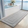 DEXI Tappeto Bagno 60 x 150 cm, Tappetino in Microfibra, Tappeti Assorbente Antiscivolo, Soffice Tappetini Doccia, Lavabile in Lavatrice, Grigio chiaro