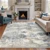 GENIMO Tappeto Soggiorno Elegante con Motivo Astratto Moderno, Grande Tappeto a Pelo Corto 200x290 cm in Tonalità Azzurro Chiaro e Marrone Chiaro, Lavabile e Antiscivolo per Salotto Spazioso