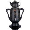 Caytime Samowar 3 L - Teiera in acciaio inox con teiera in ceramica nera/Samovar elettrico, design moderno