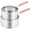 Elecbee Set di 2 cestini per friggere in acciaio inossidabile 304, con manico rimovibile, colino per pasta da cucina, cestini in rete metallica per patatine fritte, sbollentare e cucinare multiuso (16