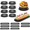 Txmyxgs 16 Pezzi Anello Crostata Forato,Mousse Torta Rotonda ellittica Muffa Cottura Dessert Strumento di Decorazione Crostate Anelli Forati,Riutilizzabile Tondo da Plastica Perforato Cottura Accessori