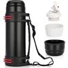 TELANKS Borraccia Termica 2 L, Doppia Parete in Acciaio Inox, Thermos con 2 Bicchieri, Senza BPA, 100% a Prova di Perdite, Thermos per Viaggi, Sport, Attività all'aperto, 24 ore Tenuta Calda e Fredda