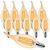 ProCrus E14 4W LED Dimmerabile Candela Lampada,C35 Lampada Vintage per Lampadario,Filamento LED Lampadina,2700K Bianco Caldo,Sostituisce 40W,400LM,Ambra,Classe Energetica F,Confezione da 10