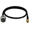 LogiLink wl0104 Pigtail Cavo, N Type maschio a R di SMA Male Connector, CFD200, 500 mm Nero