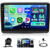 Hikity 4+64G Autoradio Android per Fiat Ducato,Citroen Jumper,Peugeot Boxer 2011-2022 Wireless Carplay 9''Incell Schermo per Auto Android Auto WiFi Touchscreen Bluetooth5.0 GPS Retrocamera