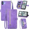 MOJIA Custodia Portafoglio per Nothing Cmf Phone 1, Pelle PU Flip Cover per Telefono con Guscio Interno in TPU, Multifunzione Porta Carte con Cinturino Polso. Viola