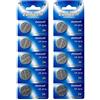 Eunicell 10 x CR2016 3v 70 mAh Lithium Pila a Bottone (2 Blister ercards a 5 Batterie) Prodotto di Marca - - Eunicell