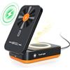 BLKE S 3-in-1 Caricabatterie Senza Fili compatible con iPhone 17/16/15/14/13/12 Pro Max, con Altoparlante Bluetooth, Illuminazione 3 Livelli & Supporto per Telefono Pieghevole Nero