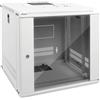 Tecmojo Armadio di rete profondo da 19 pollici, 9U, 450 mm, armadietto a parete, alloggiamento rack di rete IT, porta e pareti laterali bloccabili, porta in vetro, bianco, confezione piatta