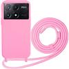 Beajew Custodia per Xiaomi Poco X6 Pro/Redmi K70E Cover con Regolabile Rimovibile Corda da Catena Collana Necklace Antiurto Cordino Collari per Xiaomi Poco X6 Pro/Redmi K70E, Rosa