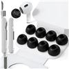 SIXFU Cuscinetti di gommini in 1 misure compatibili con AirPods Pro e AirPods Pro 2, con scatola portatile e kit di pulizia, foro per la riduzione del rumore(XS/S/M/L) nero