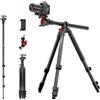COMAN Treppiede Orizzontale Per Fotocamera con Colonna Centrale Etesta a Sfera a 360 Gradi, Monopiede Regolabile in Altezza di 181cm, con Piastra a Sgancio Rapido Arca, Capacità di Carico Massima 5kg
