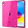 MoKo Custodia per iPad (A16) 11a Generazione 2025, iPad 10a Generazione Custodia 2022 Cover Protettiva in TPU Trasparente Morbido Antiurto e Leggero con Posteriore Trasparente, Magenta Glitter
